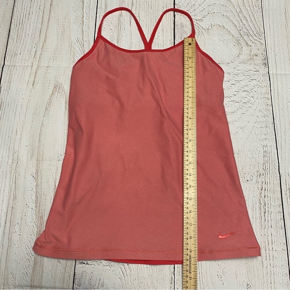 Nike racer back dri fit coral pink lined tank built in sports bra medium - Picture 7 of 10